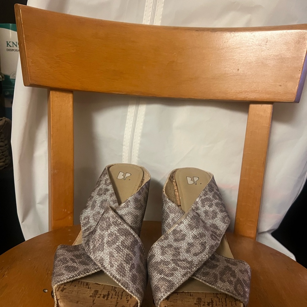 BP Leopard Print Wedge Sandals